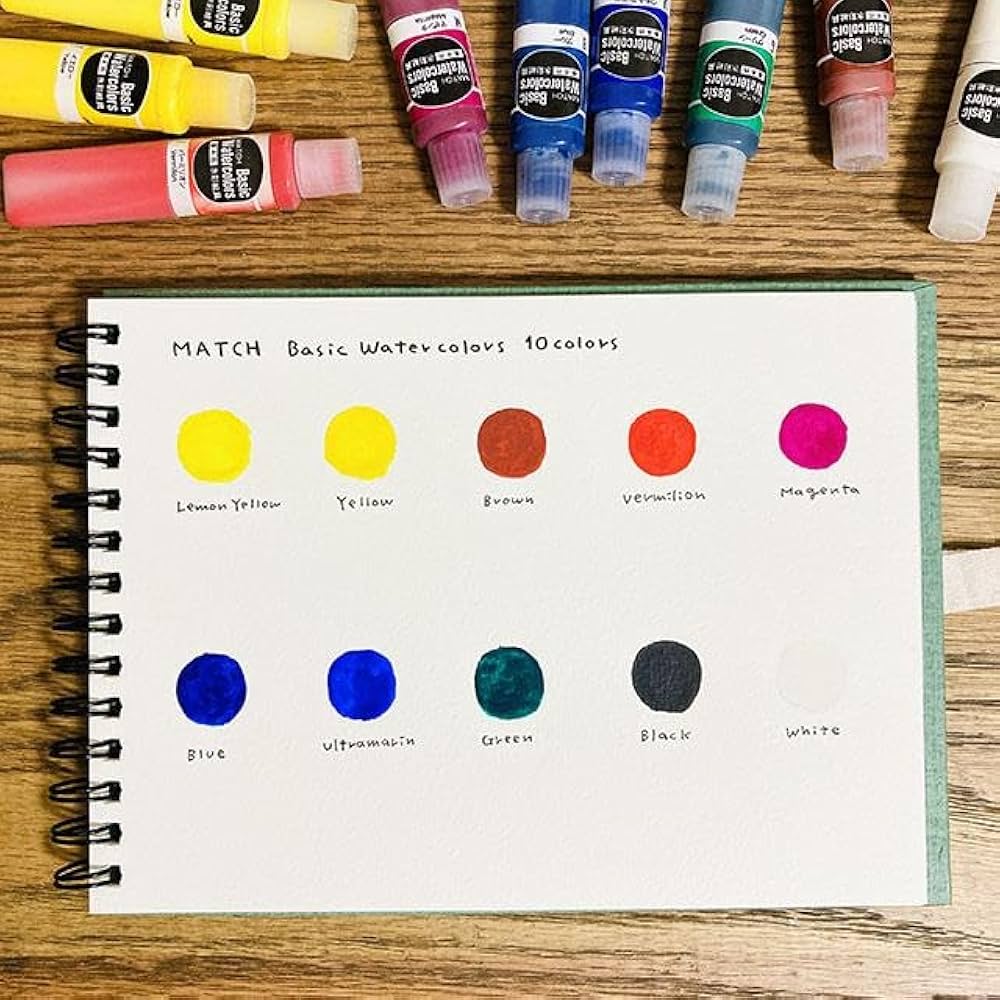(未使用･未開封品)　マッチ 水彩絵具 マッチ ベーシックカラー  12色セット 10ml ar3p5n1 Amazon | マッチ 水彩絵具 マッチ ベーシックカラー 10色セット